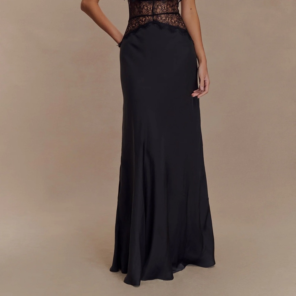 Meshki Black Lace Maxi Dress